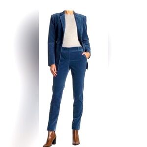 NWT Theory Modern Corduroy Slim Trouser, Metal Blue, Size 8